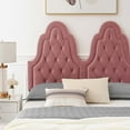 thumbnail image 5 of Tufted Platform Bed Frame, Twin Size, Velvet, Pink, Modern Contemporary Urban Design, Bedroom Master Guest Suite, 5 of 10
