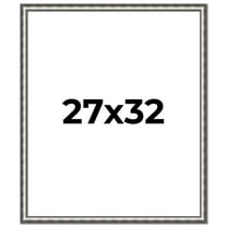 27x32 Frame Silver Real Wood Picture Frame Width 1.125 Inches | Interior Frame Depth 0.5 Inches |