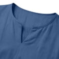 thumbnail image 6 of Dvprdro Mens Cotton Linen T Shirts V Neck Short Sleeve Solid Casual Beach Tops, 6 of 10
