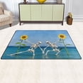 thumbnail image 3 of Ryvnso Skull Sunflower Dancing Area Floor Mat Non-Slip Carpet Soft Rugs Doormats 31" x 20", 3 of 7
