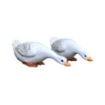 thumbnail image 4 of Estatua de pato de resina bonita, estatuilla de Animal, adorno creativo de simulación, pato al aire libre 2 piezas Cola Estatua del pato, 4 of 8