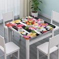thumbnail image 3 of Pioneer Flower Floral Print Pattern Square Fitted Tablecloth with Elastic Edge,Square Table Cover,Washable Elastic Table Cover for Home Kitchen Party Decor 36"x36", 3 of 6