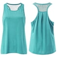 thumbnail image 3 of MRULIC tank top for women Women Workout Tops Mesh Racerback Yoga Tank Shirts Gym Running Tops Womens tank tops Green + L, 3 of 6