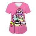 thumbnail image 1 of RWJDXD RWJDXD Uniforme d'Infirmière, Blouses Hello Kitty pour Femmes, Imprimé Cartoon, Manches Courtes, Poches, Uniformes Médicaux, 1 of 6