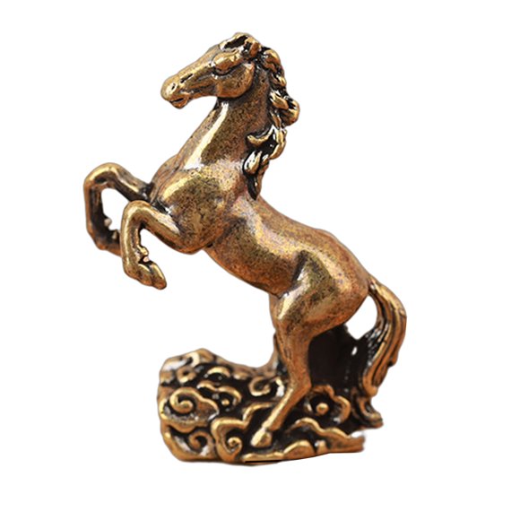 Estatua de caballo Feng Shui 2026, adorno de mesa de latón, recuerdo de bendición de Año Nuevo chino, escultura de animal del zodíaco para la decoración del hogar del Festival de Primavera.