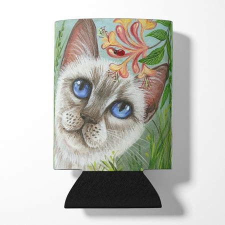 

Carolines Treasures JYJ0173CC White Cat Saphire Eyes Can or Bottle Hugger Can Hugger multicolor