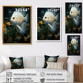 thumbnail image 4 of Designart "White Classical Butterfly Fish Symphony" Animals Framed Wall Art - Modern White Butterfly Fish Entryway Framed Wall Art Print, 4 of 6