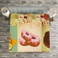 thumbnail image 3 of Ambesonne Vintage Quilted Bedspread Set 3 Pcs, Bakery Shop Pastries, Queen Size, Multicolor, 3 of 3