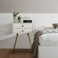 thumbnail image 2 of Giantex Nightstand W/2 Drawers, End Side Table w/Natural Legs for Small Spaces(1, White), 2 of 6
