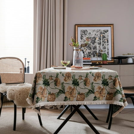 

Namzi Retro Tablecloth Fabric Home Rectangular Table Fabric Geometric Tea Table Fabric Long Bar Meal Pad Fabric Desk Pad Printed Tablecloth (White 180 * 140cm)
