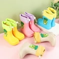 thumbnail image 6 of XIMIN Kids Cute Cartoon Frog Pattern Rainboots Girls' Waterproof Rain Boots Rubber EVC Rainboots Kids Easy-on Rain Boots Toddler Rain Shoes, 6 of 8