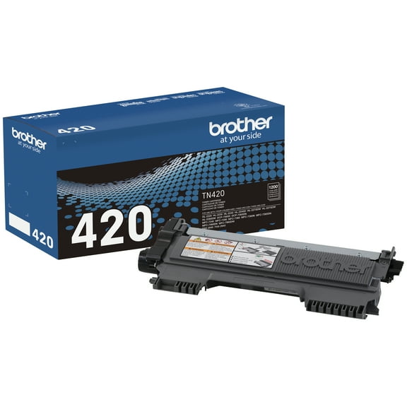 Brother Genuine Toner Cartridge, TN420, Replacement Black Toner, Page Yield Up To 1,200 Pages
