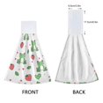 thumbnail image 3 of Haosy 2 Pack Kitchen Wash Cloths with Hanging Loops Absorbent Absorbent Quick Drying Hand Towels, Frog Strawberries Heart Leaf, 3 of 7