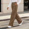 thumbnail image 6 of ClodeEU Women's Elastic Waist Straight Leg Dress Pants,Fashion Solid Color Trouse With Pockets ,Women's Plus S, 6 of 7