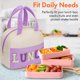 thumbnail image 5 of Bolsa de almuerzo para mujer, bolsa de almuerzo aislada, bolsa de almuerzo pequeña de cuero para oficina, bolsa de almuerzo para trabajo con letras de chenilla, bolsa térmica a prueba de fugas, bolsa, 5 of 6
