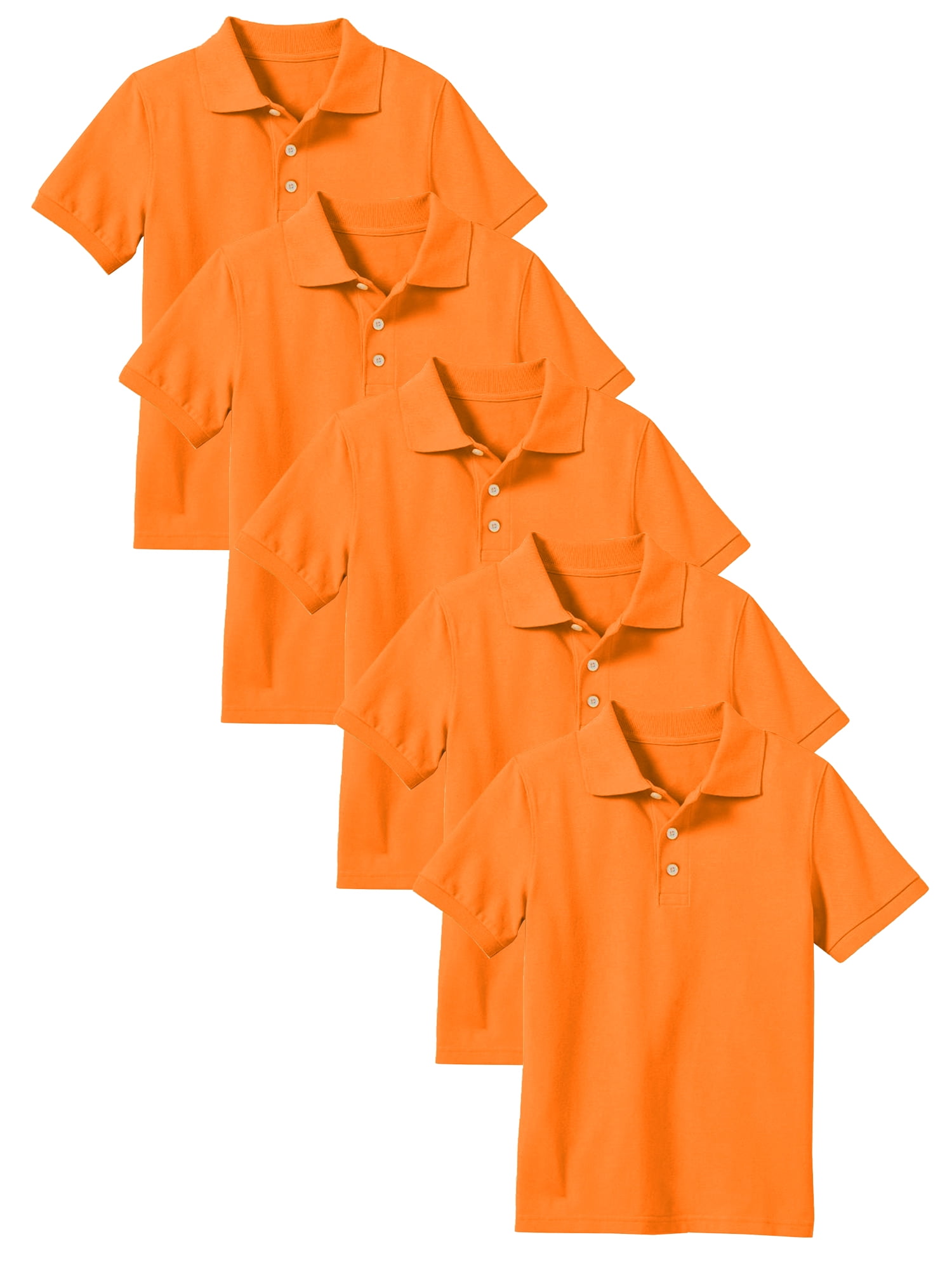 5Pack School Uniform Tagless Polo Tshirt for Little Boys & Big Boys