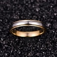 thumbnail image 2 of 4mm Gold and Silver Two-tone Tungsten Steel Ring for Men and Women, 2 of 4