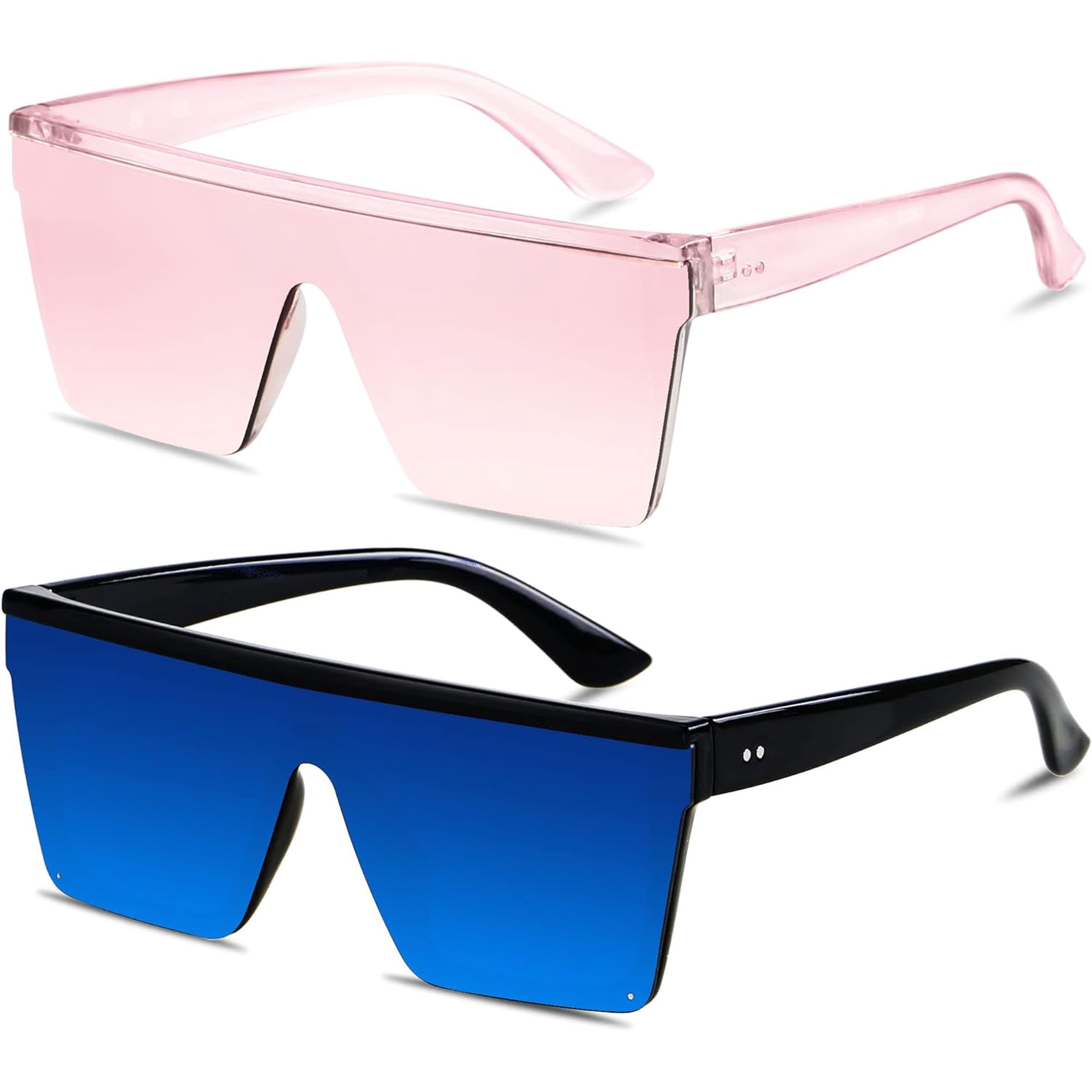 Square Oversized Sunglasses Flat Top Shield Large UV Protection Rimless Shades Amazon.com: Flat Top XL Square Oversized Rimless Shield  main image 2