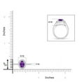 thumbnail image 4 of ANGARA Natural Classic Oval Amethyst Halo Ring with Diamond Accents in 14K White Gold for Women (Size-6x4mm) | February Birthstone, Anniversary, Jewelry Gift for Women | Natural Amethyst Ring, 4 of 8