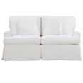 thumbnail image 3 of Horizon 4PC Slipcovered Living Room Sofa Set White Washable Performance Fabric, 3 of 8