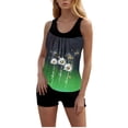 thumbnail image 6 of Tankini Bathing Suits for Women Tummy Control Fashion Floral Print Two Piece Tankini Swimsuits Slim Fit Swimwear with Shorts Green Swimsuits,Size S-2XL, 6 of 9