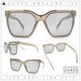 thumbnail image 2 of Womens Metal Brow Oversized High Temple Rectangle Plastic Sunglasses All Grey, 2 of 7