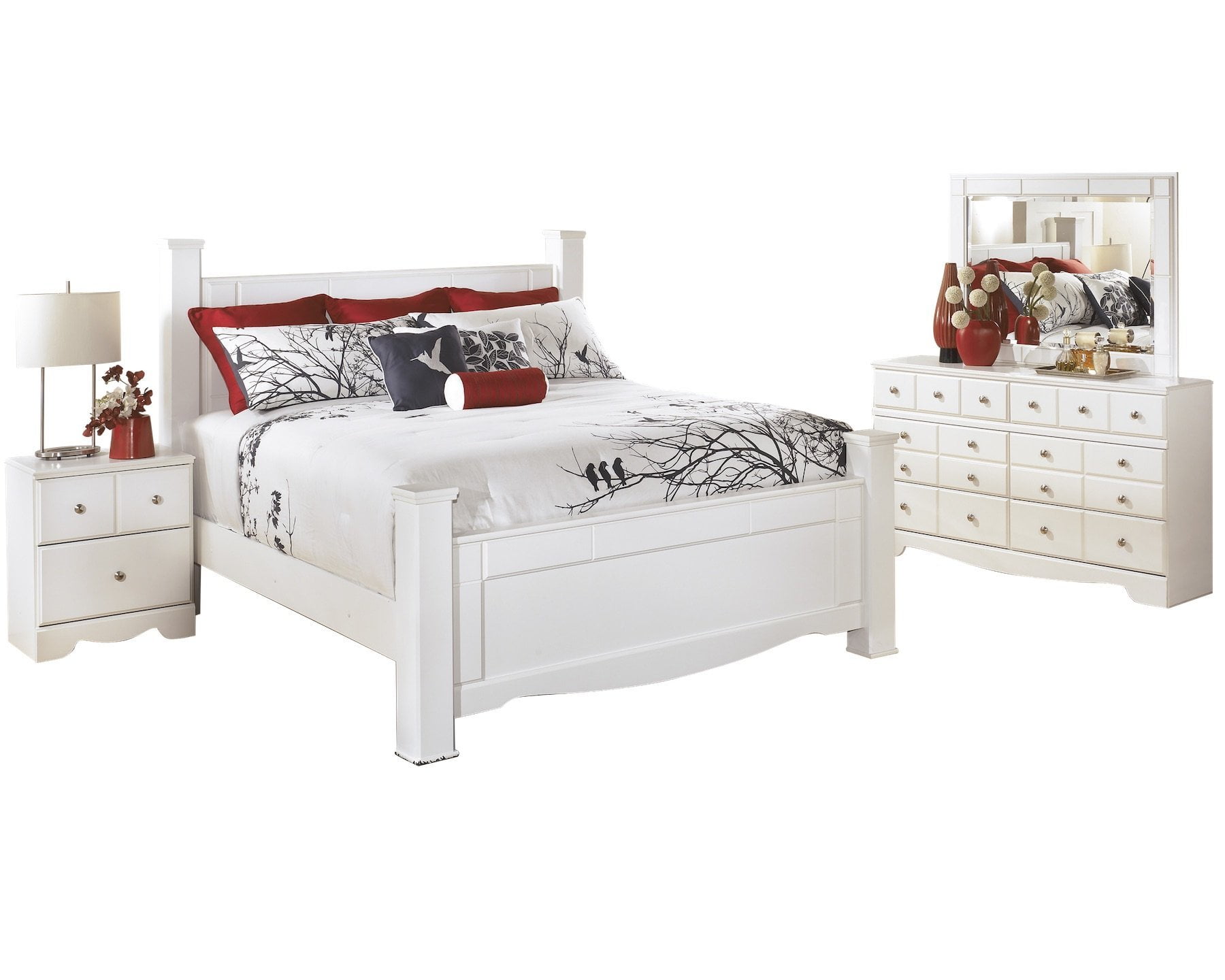 Ashley Furniture Weeki 4 Pc Queen Panel Bedroom Set White