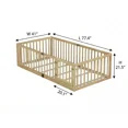 thumbnail image 7 of UHOMEPRO Twin Floor Bed with High Fence & Door, Montessori Floor Bed with 21.5" Safety Guardrails, Solid Wood Twin Beds Frame for Kids Girls, Boys, with Slats, Natural, 7 of 7