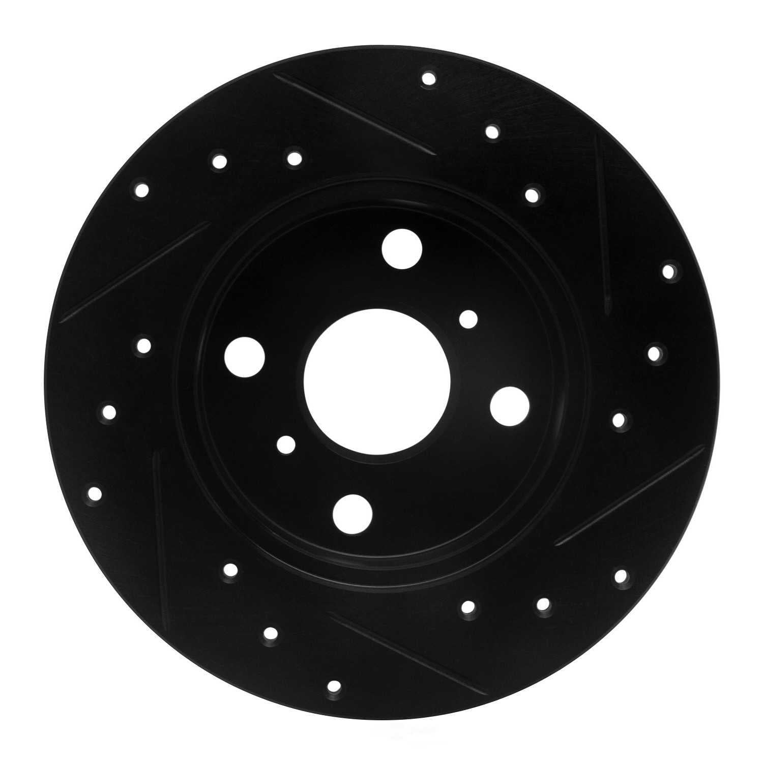 Dynamic Friction Company 633-76031L DFC Brake Rotor - Drilled And Slotted - Black
