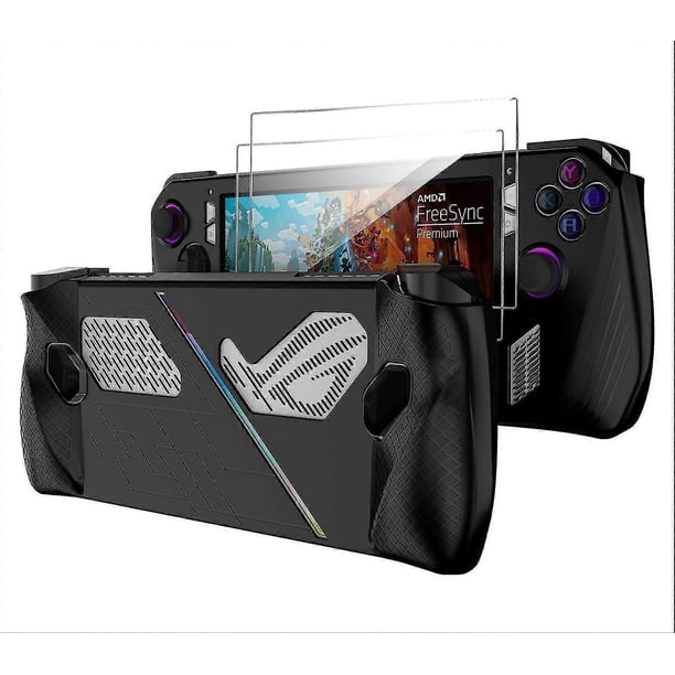 Soft Silicone Protective Case For Asus Rog Ally Game Console, Anti-scratch Shockproof Cover, With 2 Screen Protectors