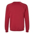 thumbnail image 2 of Bella Canvas Mens Sponge Fleece Raglan Crewneck Sweatshirt, 2XL, Cardinal, 2 of 3