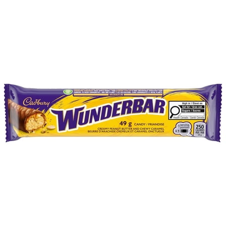 Cadbury Wunderbar Chocolate Bar, Single Full Size Chocolate Bar - 49g/1.7 oz