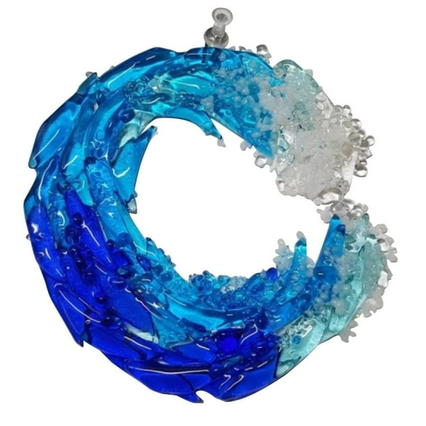 De Océano, Decoración Temática De Playa, Arte De Cristal Colgante De Pared De Onda Azul Para La Habitación Del Hogar, Accesorios De Decoración De Boda Minnieouse HA042866-00
