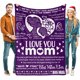thumbnail image 1 of LHSHID Mother Blanket Warm Soft Throw Blanket Mom Gifts for Mothers Day Birthday Gifts for Mom from Daughter Son I Love You Mom(Grey) 50x60in, 1 of 6
