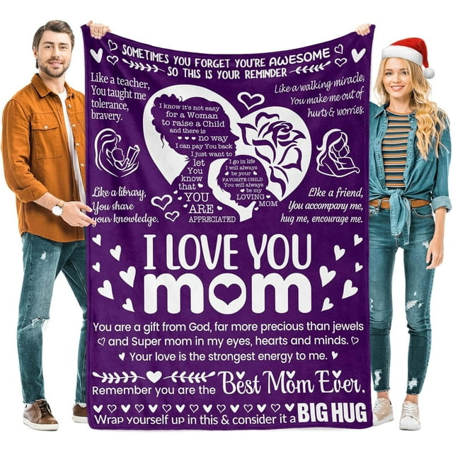 LHSHID Mom Gifts Birthday Gifts for Mom Blankets Gift Blanket Flannel Soft and Comfortable Anti static Bed Sofa Blanket 50x60in