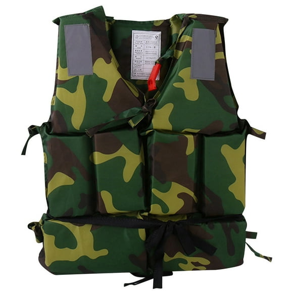 Deeceymbur Adjustable Camouflage Life Jacket Paddle Vest Coast Guard Approved Life Vest Flotation Device Kayak Ski Buoyancy Fishing Boat Watersport Buoyancy Aid Swim Jackets Portable Snorkel Vest