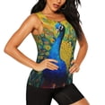 thumbnail image 2 of Zufioo Peacocks Print Women's Vest, Sleeveless Quick-drying Sports T-shirt, Suitable for Yoga, Running, Fitness-X-Large, 2 of 7