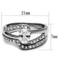 thumbnail image 2 of Women's Stainless Steel Oval CZ Engagement Wedding 2 PC Promise Ring Set, 2 of 5