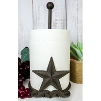 Metal Vintage Rustic Western Star & Scroll Art Paper Towel Holder Display Stand
