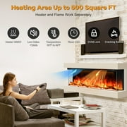 70 3 Sided Electric Fireplace Inserts, Smart 3D Linear Built-in Fire Places Heater 1500W, Multi-Colors Combinations, APP & Remote Control, Cracking Sound, 9H Timer, Crystal & Log