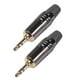 thumbnail image 4 of 2x Adaptador de sonido de auriculares con enchufe de soldadura estéreo de 2 piezas de 3,5 mm con enchufe trasero negro Yuyangstore Enchufe de soldadura estéreo, 4 of 8