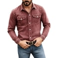 thumbnail image 6 of Blmnix Western Shirt Shirts for Men Oversized Guide Big And Tall Shirts Tshirt Long Sleeve Button Up Collared Red Men's Athletic Shirts & Tees,XL, 6 of 9