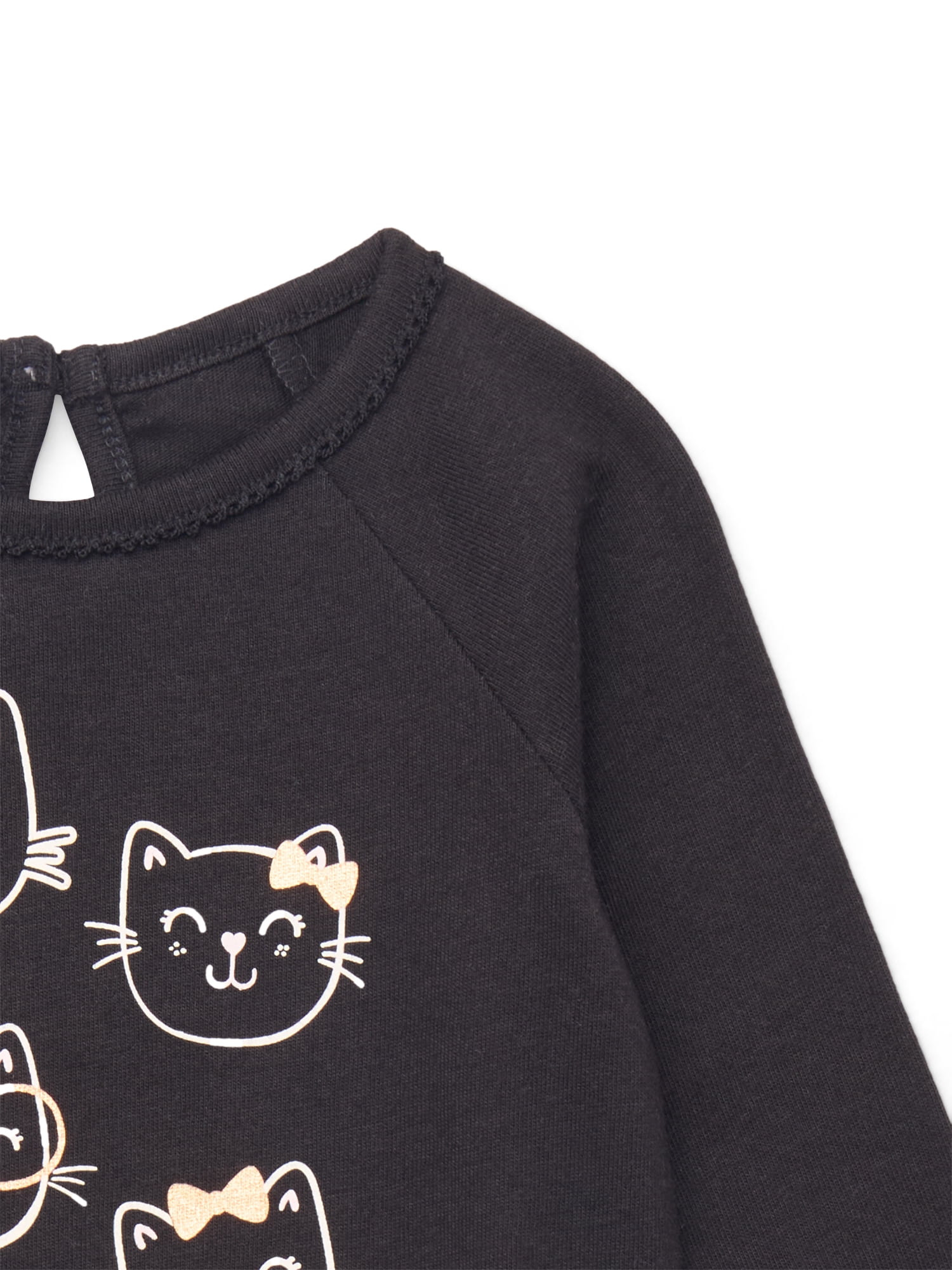 Garanimals Baby Girl Graphic Print Bodysuit with Long Sleeves, Sizes 0-24 Months