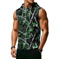 thumbnail image 3 of Men’s Sleeveless Hoodie Vest with Drawstring Hood and Front Pocket Casual Loose Fit Camouflage Print Athletic Top for Outdoor Activities, 3 of 7