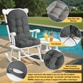 thumbnail image 4 of High Back Rocking Chair Cushion 44x19x4 Inch, Waterproof Patio Chair Cushion with Non-Slip Straps for Outdoor Indoor Use, Thick Support for Porch Rocker, Glider, and Patio Furniture, 4 of 5