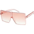 thumbnail image 2 of Super Oversize Translucent Square Sunglasses Flat Top Color Tinted Flat Lens 69mm (Pink), 2 of 4