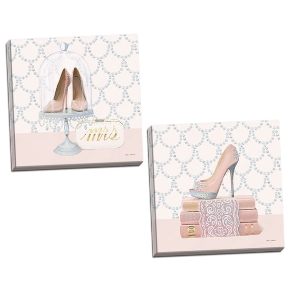 Gango Home Decor Contemporary Wedding Glamour I & II by Marco Fabiano (Ready to Hang); Two 16x16in Hand-Stretched Canvases