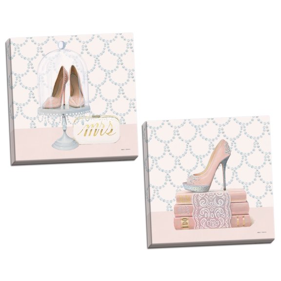 Gango Home Decor Contemporary Wedding Glamour I & II by Marco Fabiano (Ready to Hang); Two 16x16in Hand-Stretched Canvases