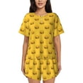 thumbnail image 1 of Fotbe Burger 1 Conjunto de Pijama Estampado para Mujer, 2 Piezas, Ropa de Dormir con Camiseta de Manga Corta y Shorts Suaves-XX-Large, 1 of 6