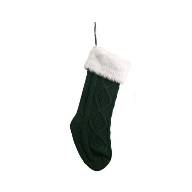 Christmas Large Knitted Stocking, Soft Fabric, Large Capacity, Sturdy Hanging Loop, Festive Ornament for Tree/Mantle, Perfect for Holiday Gifting